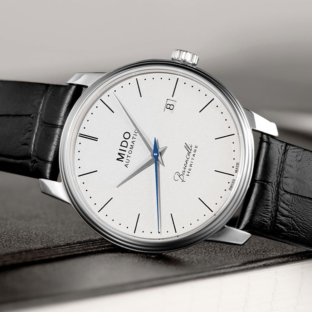 Baroncelli Heritage Gent 39mm - White on Leather Strap