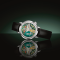 Tuning Fork Spaceview 314 39mm - Multicolored, Silver Accents on Leather Strap