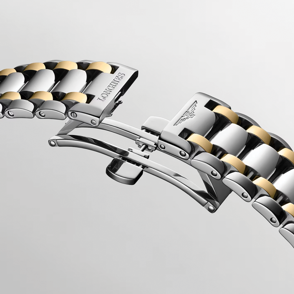 Primaluna Moonphase Two-Tone 34mm - Silver on Bracelet