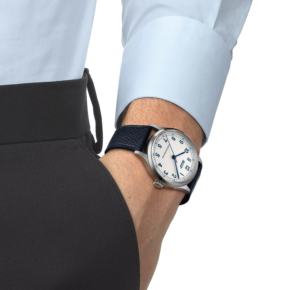 Heritage 1938 COSC 39mm - Silver on Leather Strap and Stainless Steel Bracelet