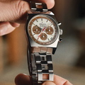 Chronomaster Revival A384 37mm - White, Brown Accents on Bracelet