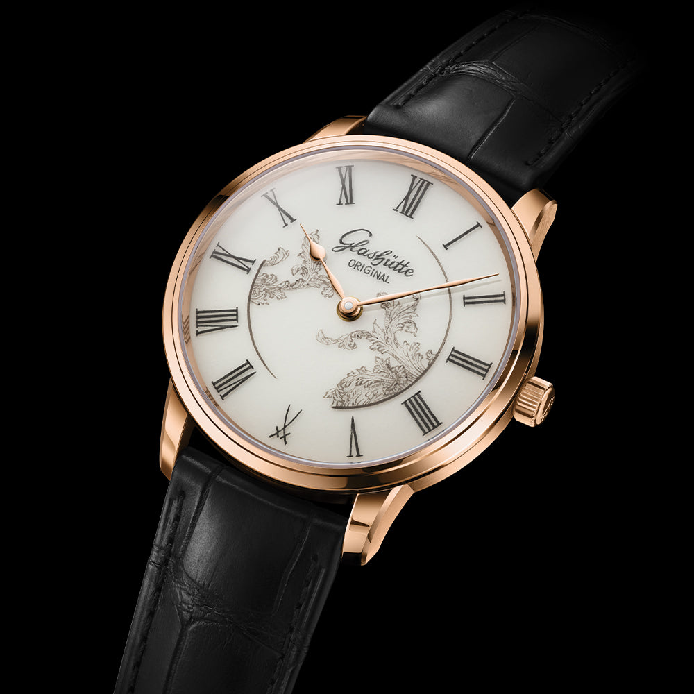 Senator Meissen Limited Edition Red Gold 40mm - White on Leather Strap