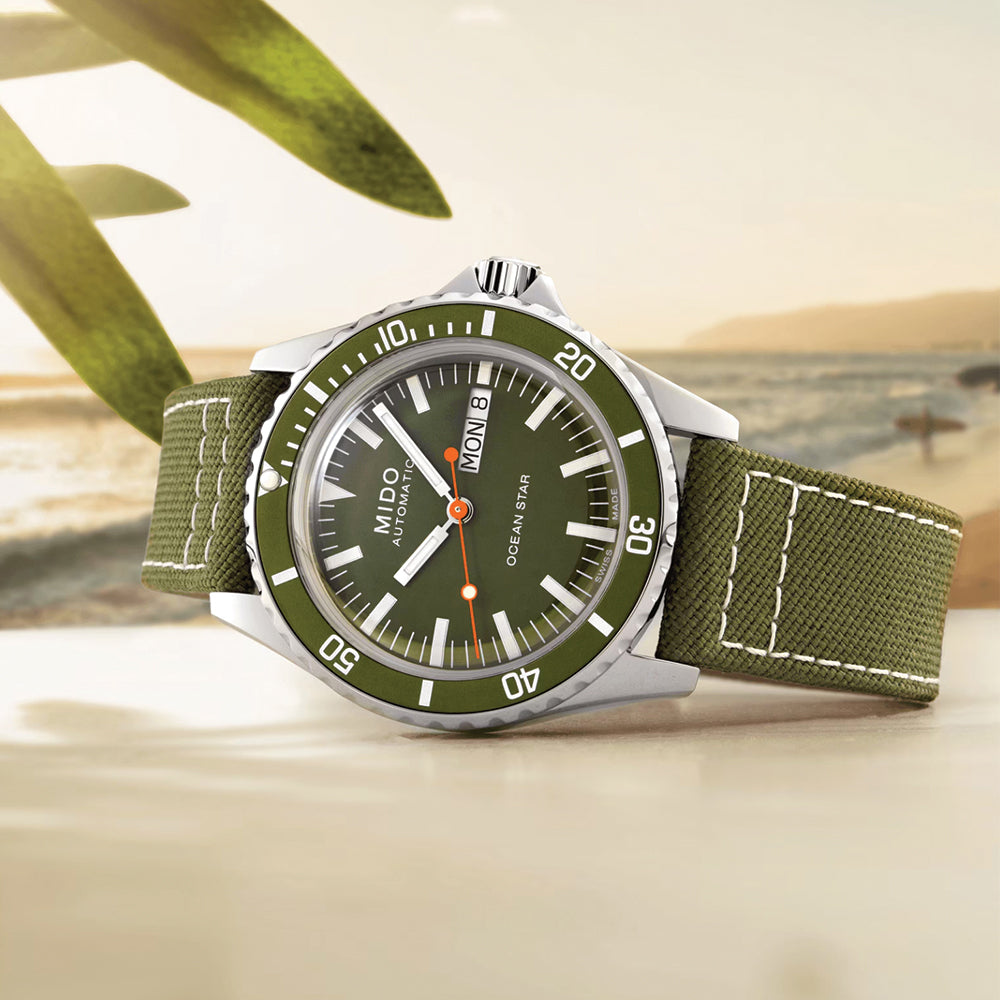 Ocean Star Tribute 40.5mm - Green on Fabric Strap