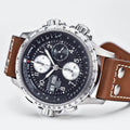 Khaki Aviation X-Wind Auto Chrono 44mm - Black on Leather Strap
