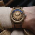 Sector II Field Titanium FDE 38mm - Brown on Rubber Strap