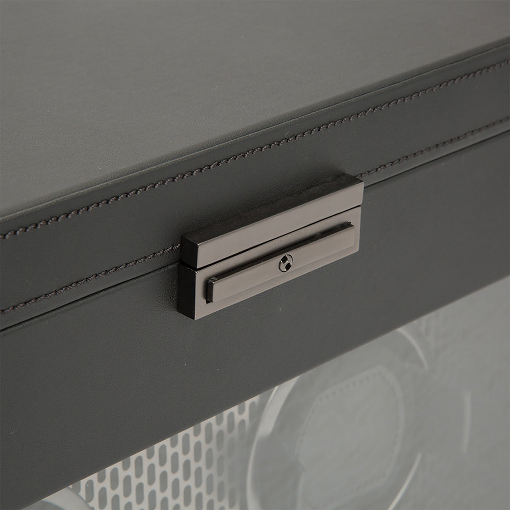 Axis Double Watch Winder With Storage - Powder Coat