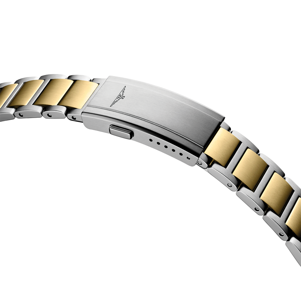 HydroConquest Quartz Yellow PVD Two-Tone 42mm - Blue on Bracelet