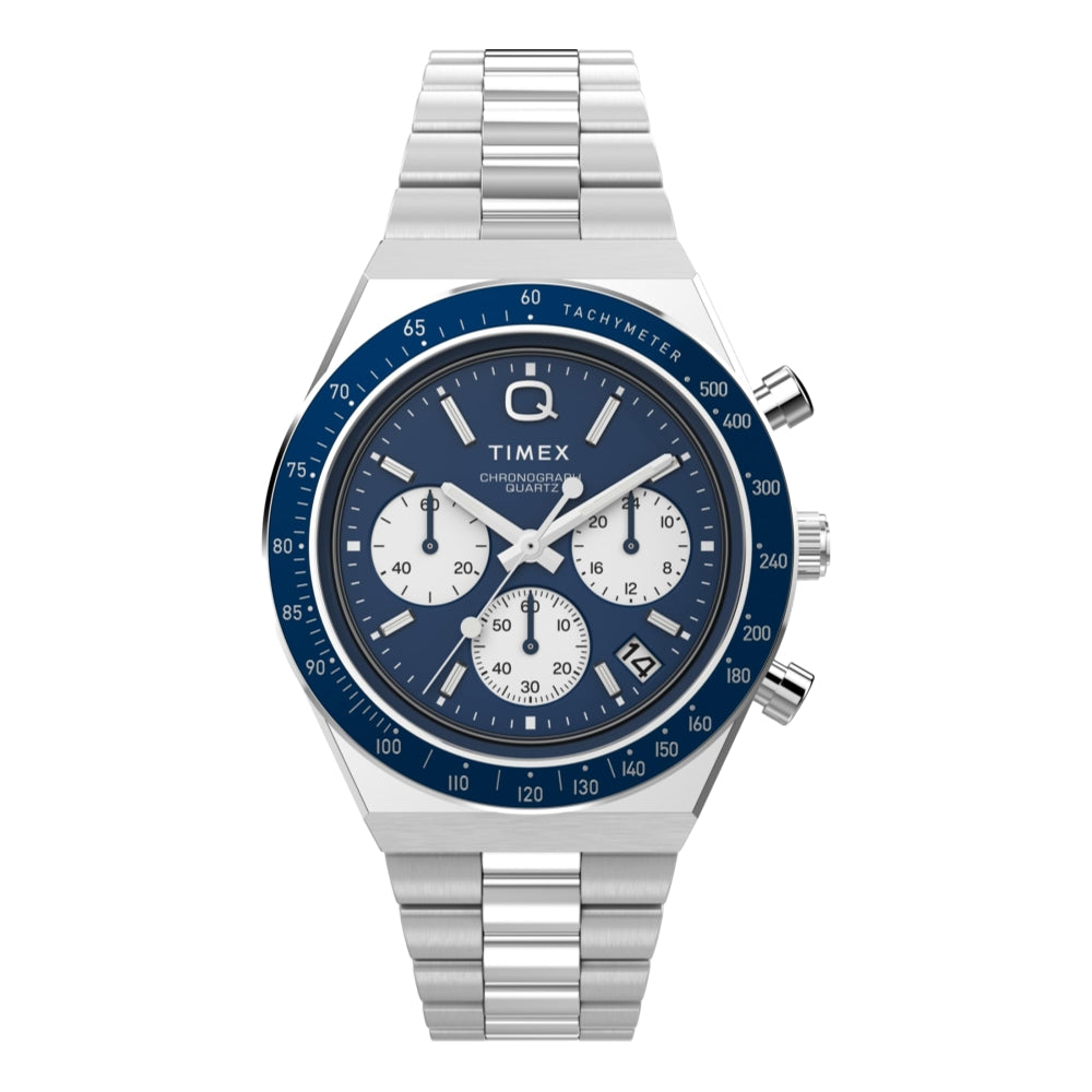 Q Diver Inspired Chrono Blue Dial Bracelet