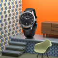 1975 Quartz 39mm - Black on Leather Strap