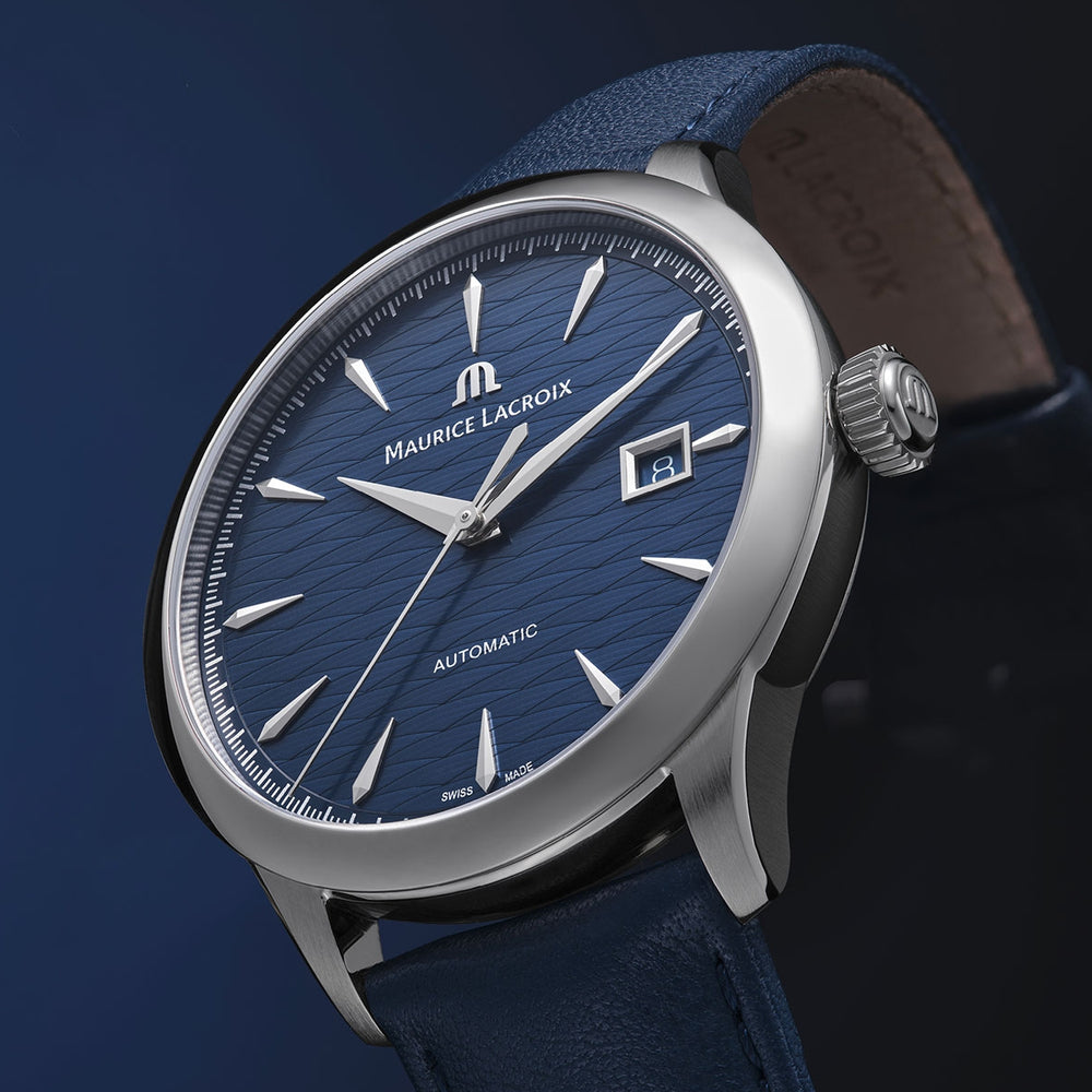 1975 Automatic Vagues Du Jura Limited Edition 40mm - Blue on Leather Strap