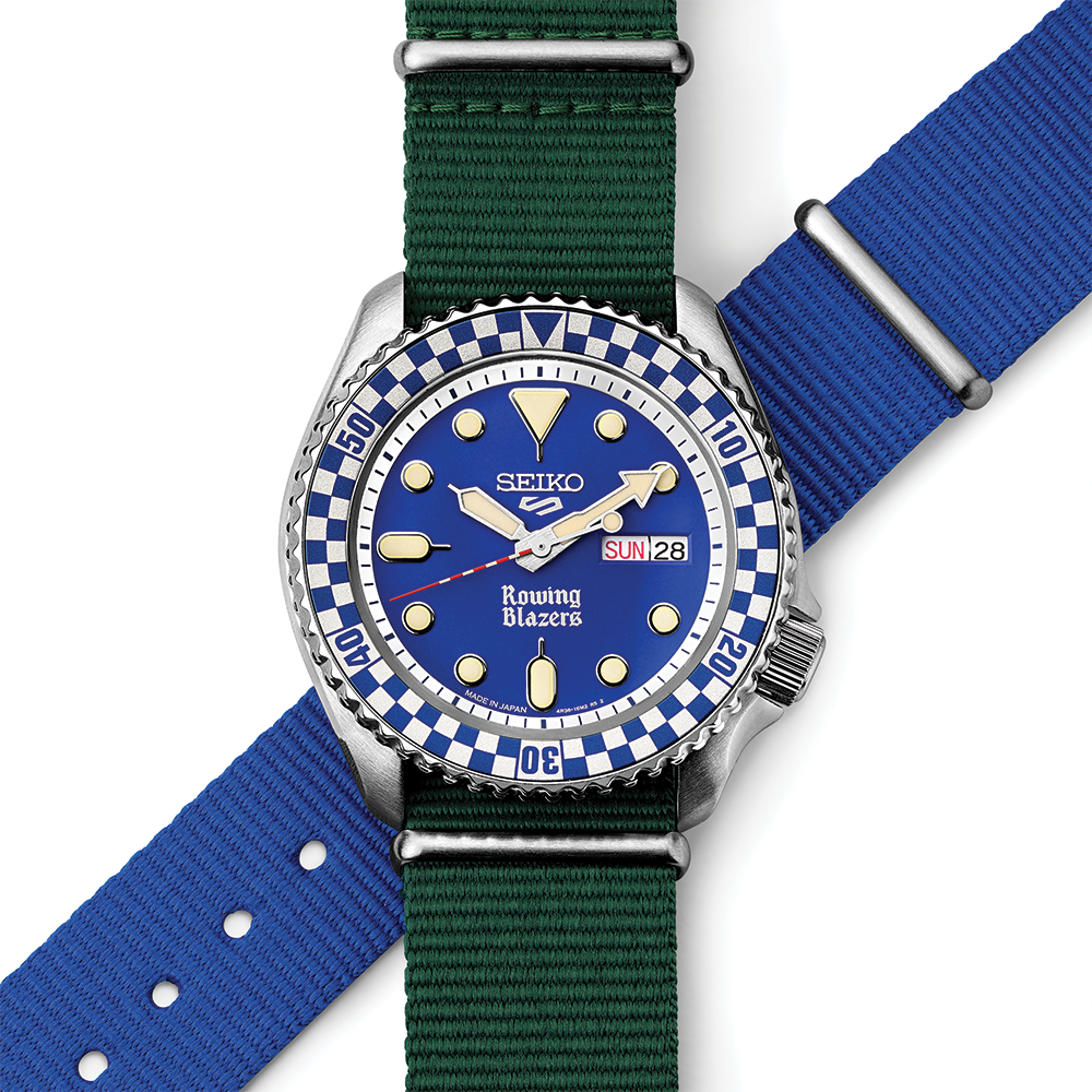 SRPM19 5 Sports Rowing Blazers x Wind Vintage Limited Edition 42mm - Blue on Bracelet w/ Additional Fabric Strap