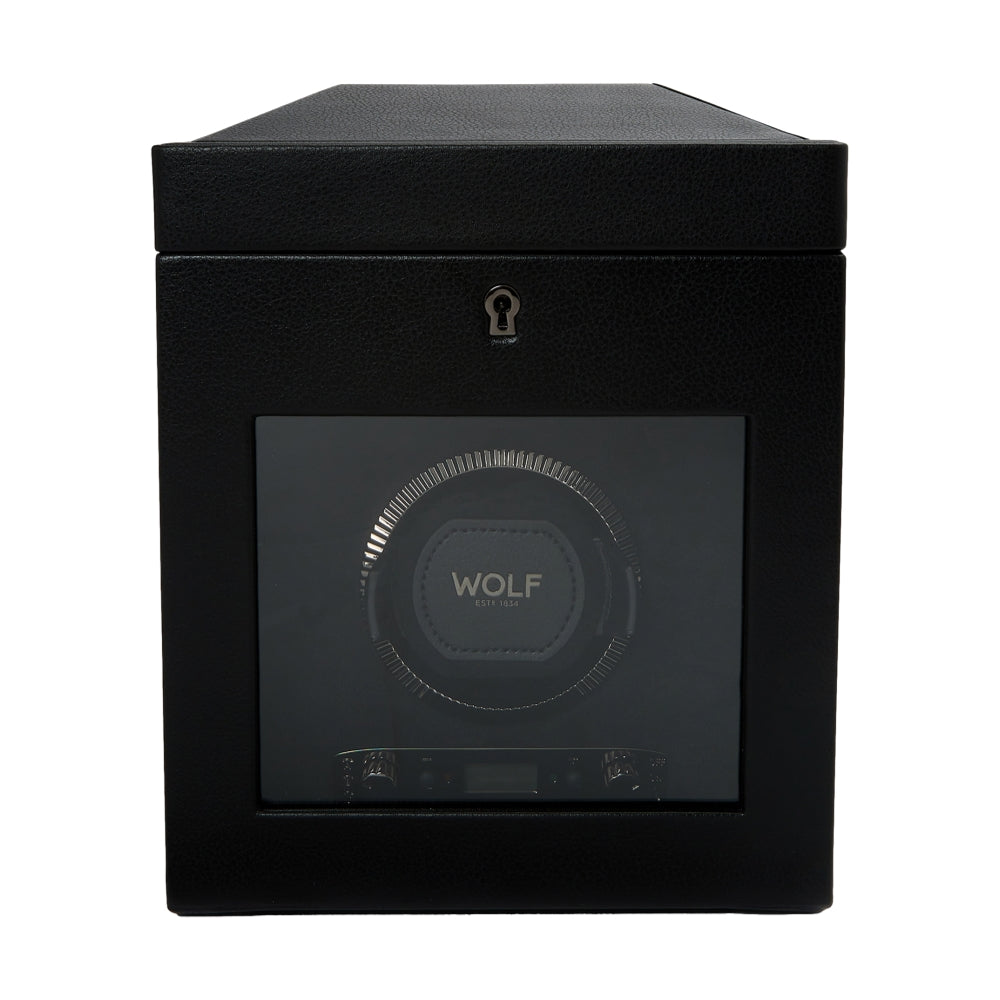 British Racing Single Watch Winder with Storage - Black