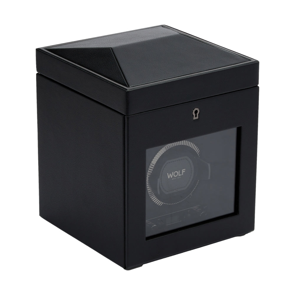 British Racing Single Watch Winder with Storage - Black