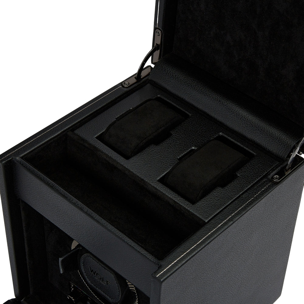 British Racing Single Watch Winder with Storage - Black