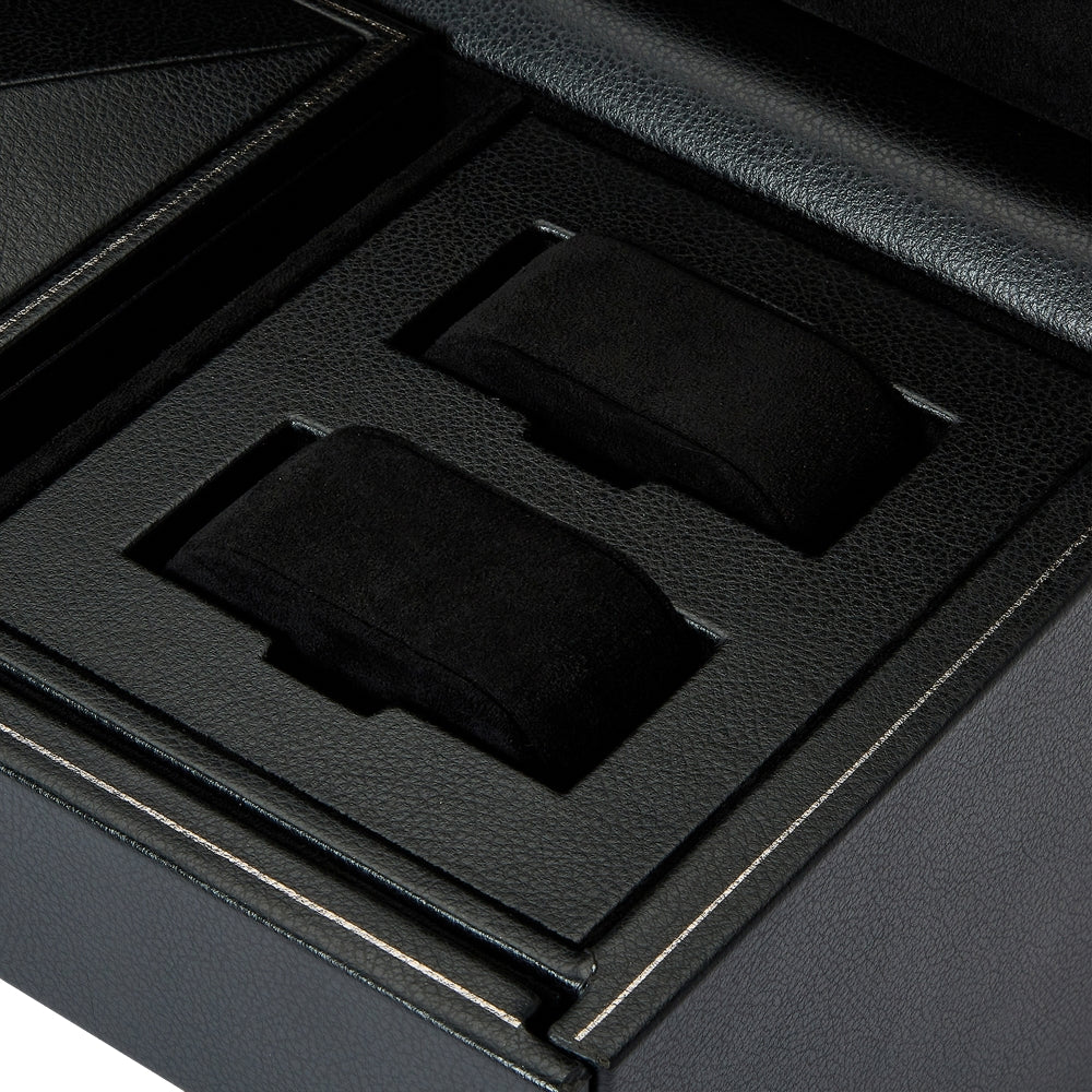 British Racing Triple Watch Winder with Storage - Black