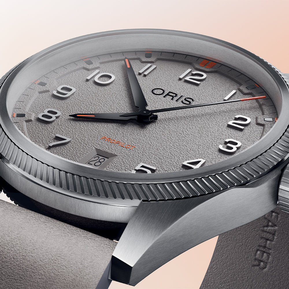 ProPilot Date 41mm - Chalk Grey on Leather Strap