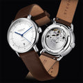 Naos Automatic 38mm - White on Dark Brown Leather Strap