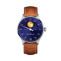 Lunascope 40mm - Sunburst Blue and Gold on Leather Strap