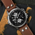Khaki Aviation X-Wind Auto Chrono 44mm - Black on Leather Strap