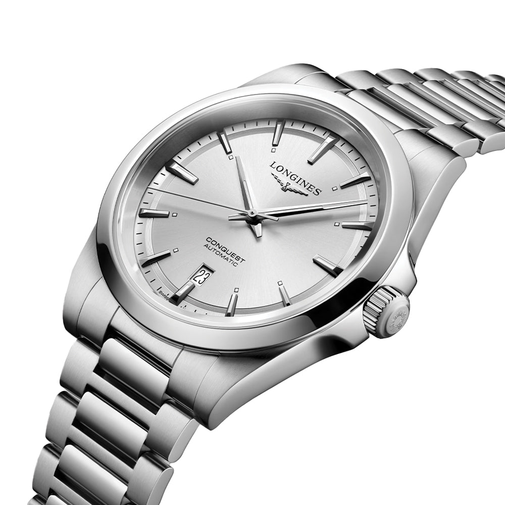 Conquest 41mm - Sunray Silver on Bracelet