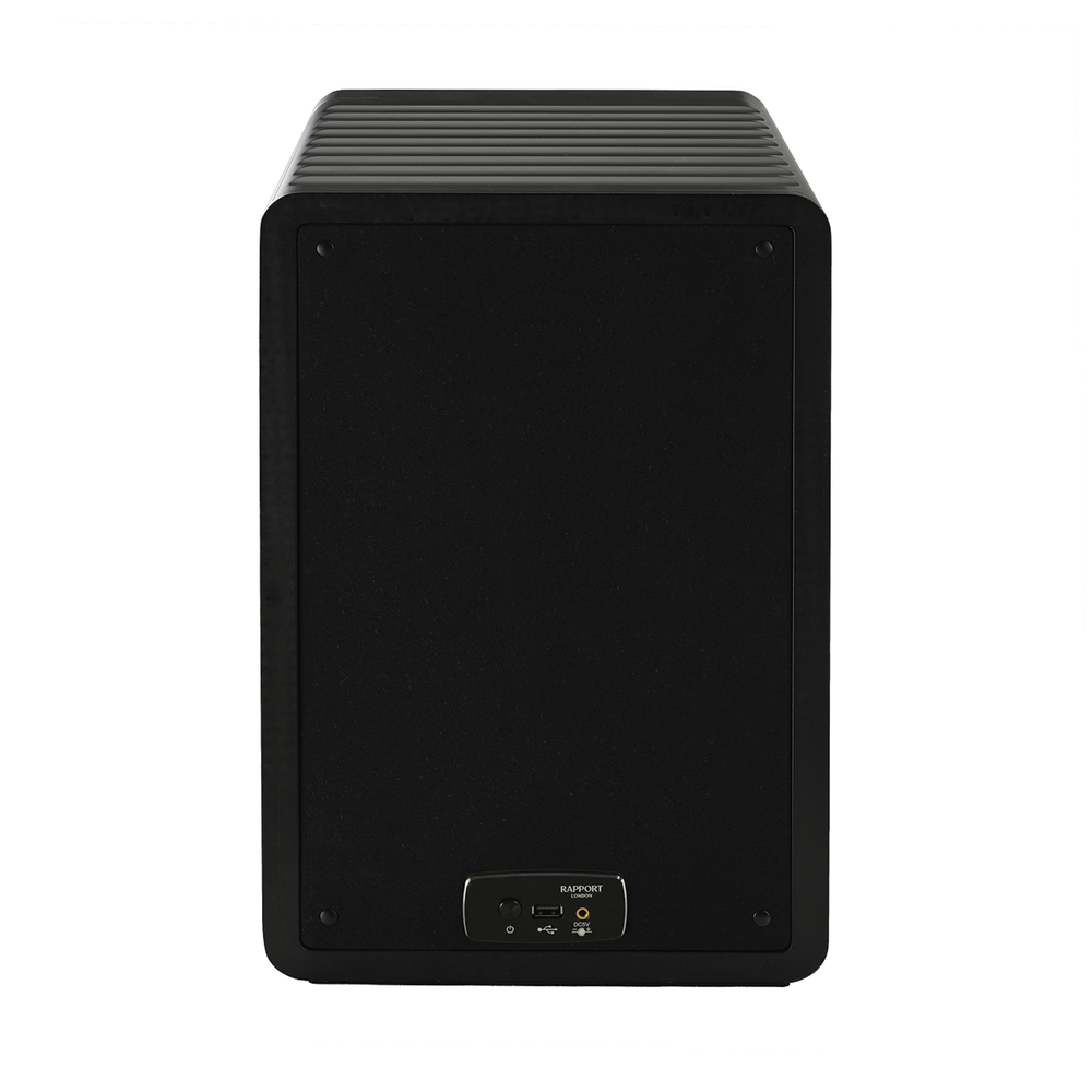 Rear view of Neo Watch Winder in black with a small control panel at the bottom