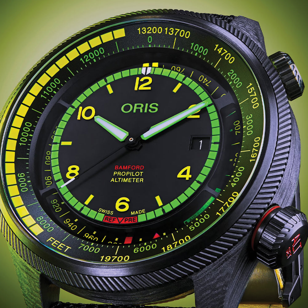 Bamford Limited Edition ProPilot Altimeter ‘Mission Control’ 47mm - Black on Fabric Strap