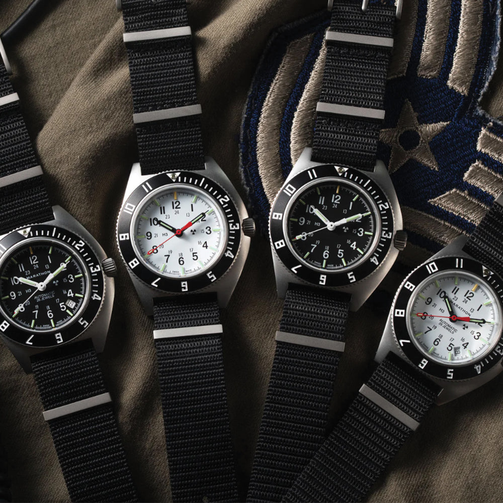 SSNAV No Date 41mm - Black on Nylon Defense Standard Strap