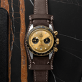 Black Bay Chrono S&G 41mm - Champagne on Brown Leather Strap