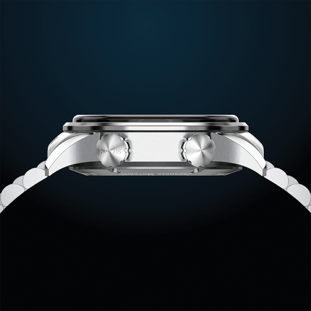 SOMBRERO 38mm - Blue on Flat-Link Bracelet w/ Additional Fabric Strap