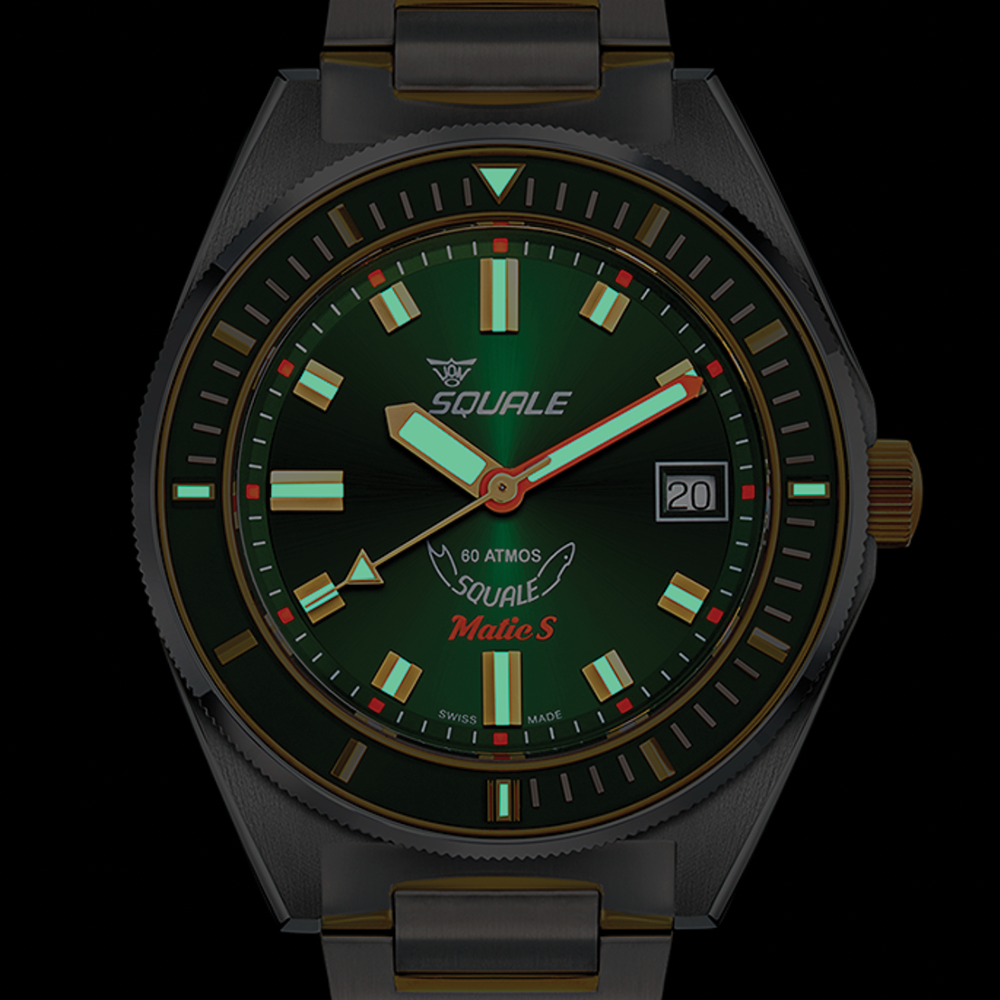 Matic S Two-Tone PVD Gold and Steel 39.5mm - Green on Bracelet