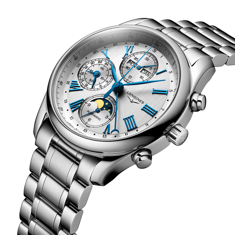 Master Collection Chrono Moonphase 40mm - Silver on Bracelet
