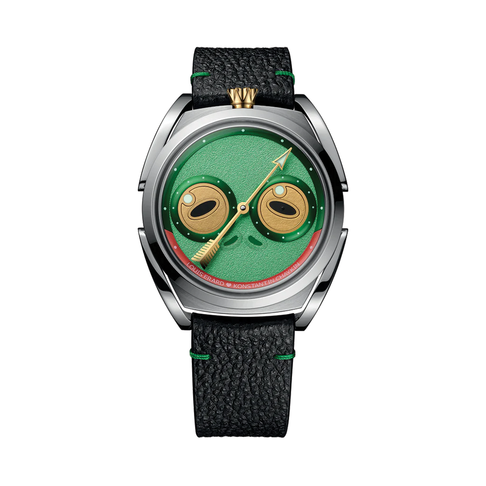 Louis Erard x Konstantin Chaykin Unfrogettable Green 40mm - Green on Leather Strap
