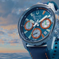 Marine Star E1 Team Miami Chronograph 43mm - Blue on Leather Strap w/ Extra Silicone Strap