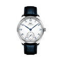 Portugieser Automatic 40mm - Silver w/ Blue Accents on Leather Strap