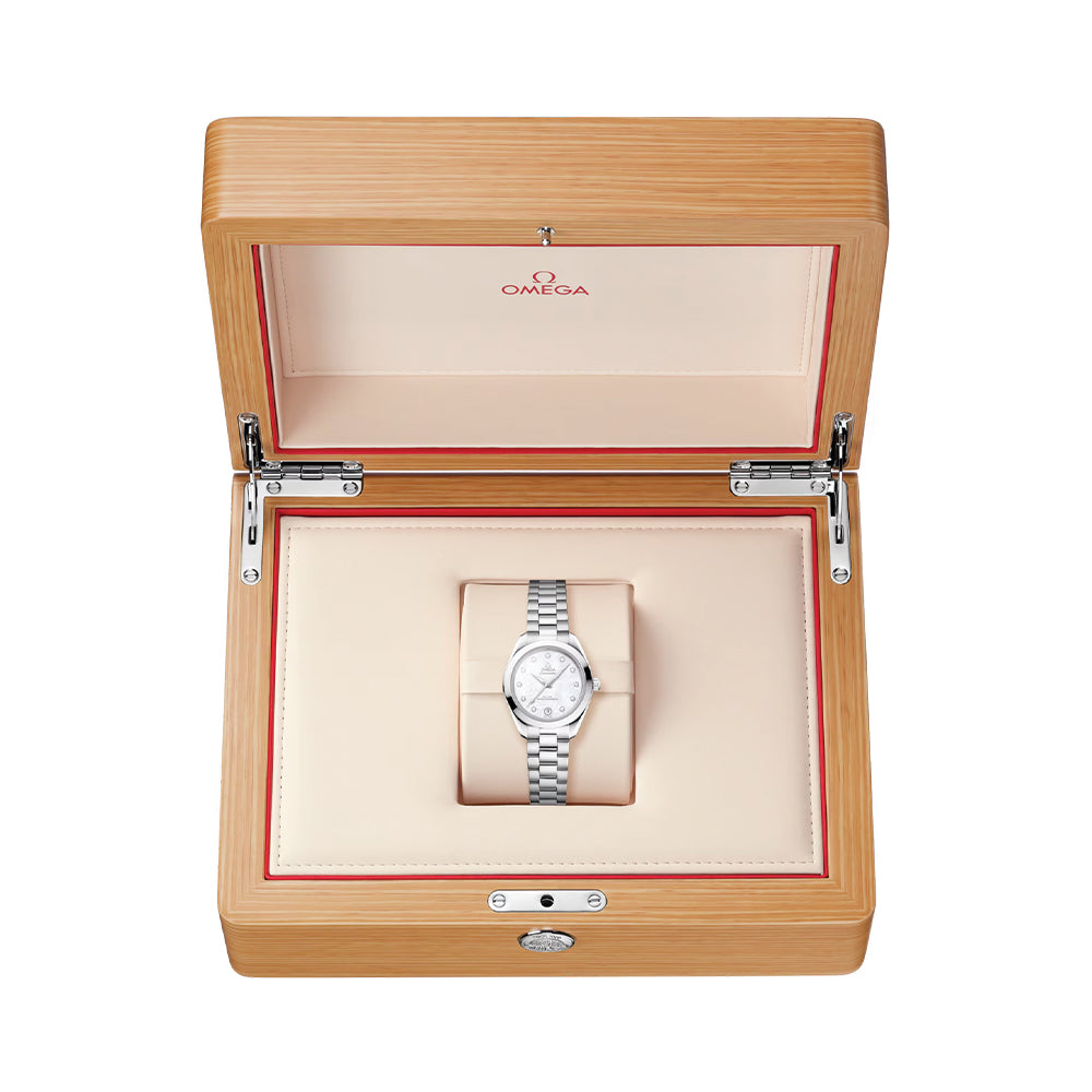 Seamaster Aqua Terra 150M 30mm - White Mother-of-Pearl w/ Diamonds on Bracelet