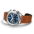 Khaki Aviation Pilot Pioneer Mechanical Chrono 40mm - Blue on Leather Strap