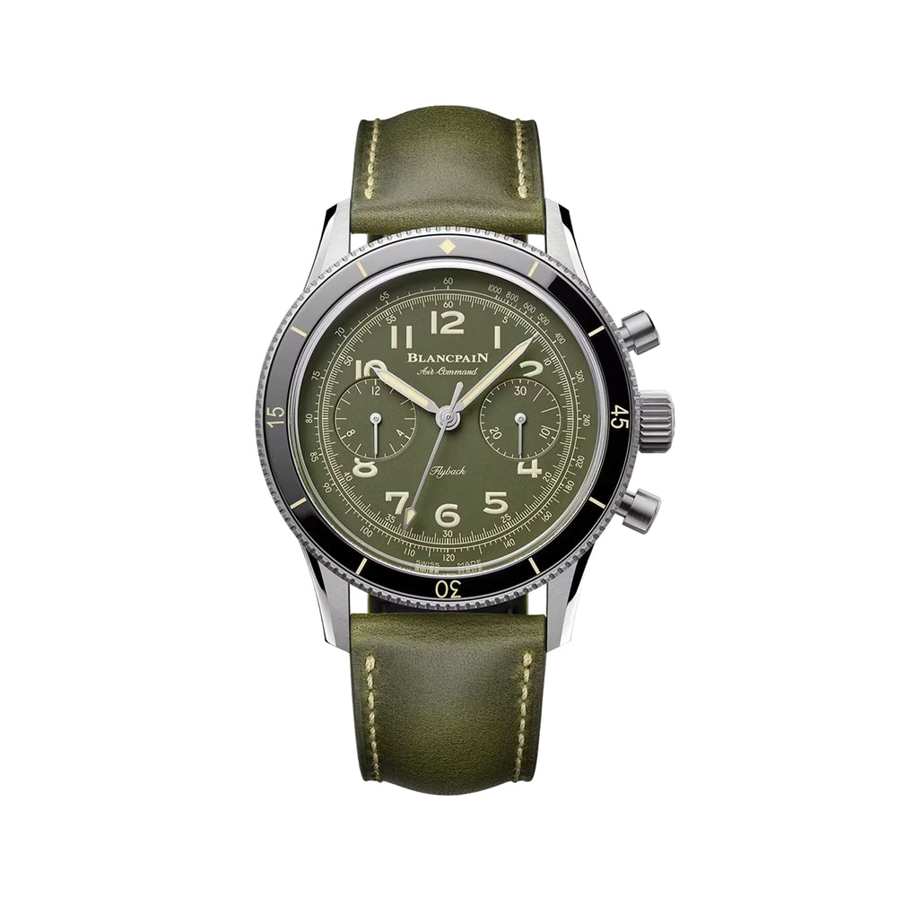 Air Command Limited Edition Flyback Chronograph Titanium 42.5mm - Green on Leather Strap
