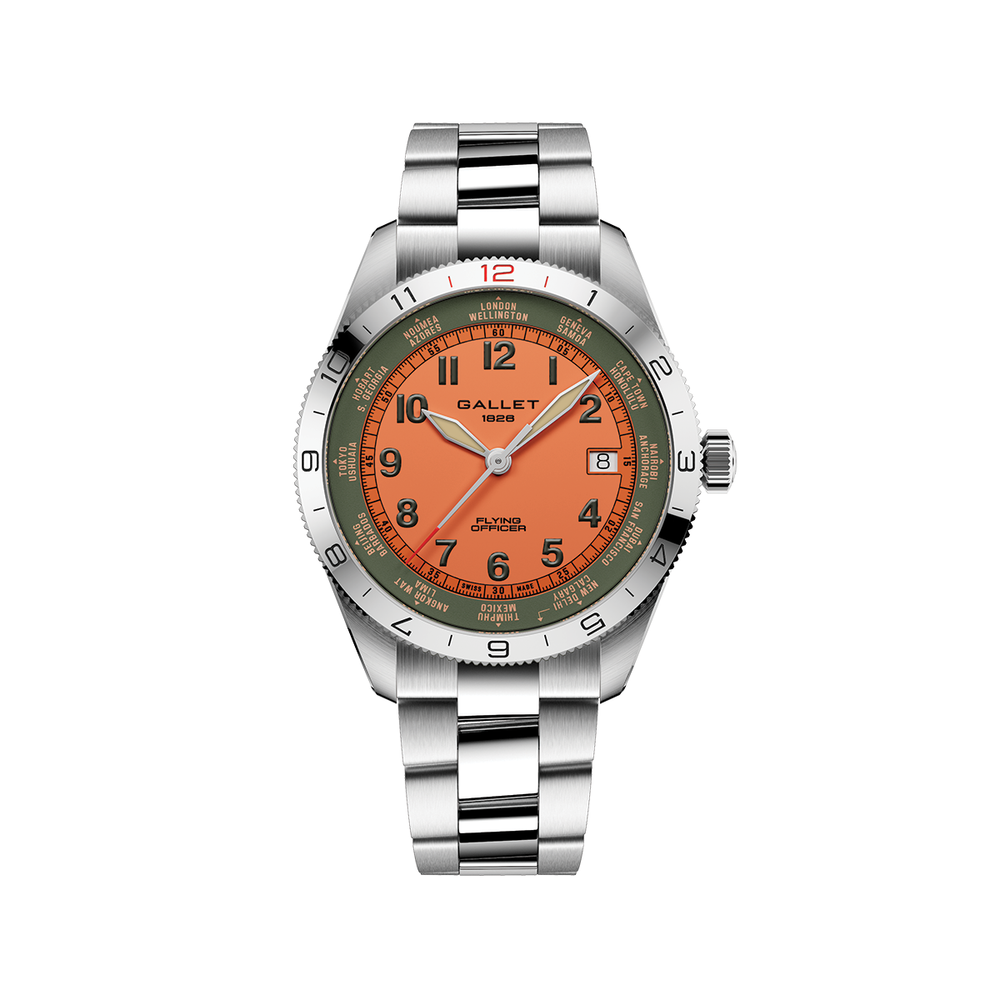 Flying Officer Automatic Date 40mm - Orange on Bracelet
