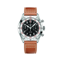 Flying Officer Chronograph 40mm - Black on Leather Strap