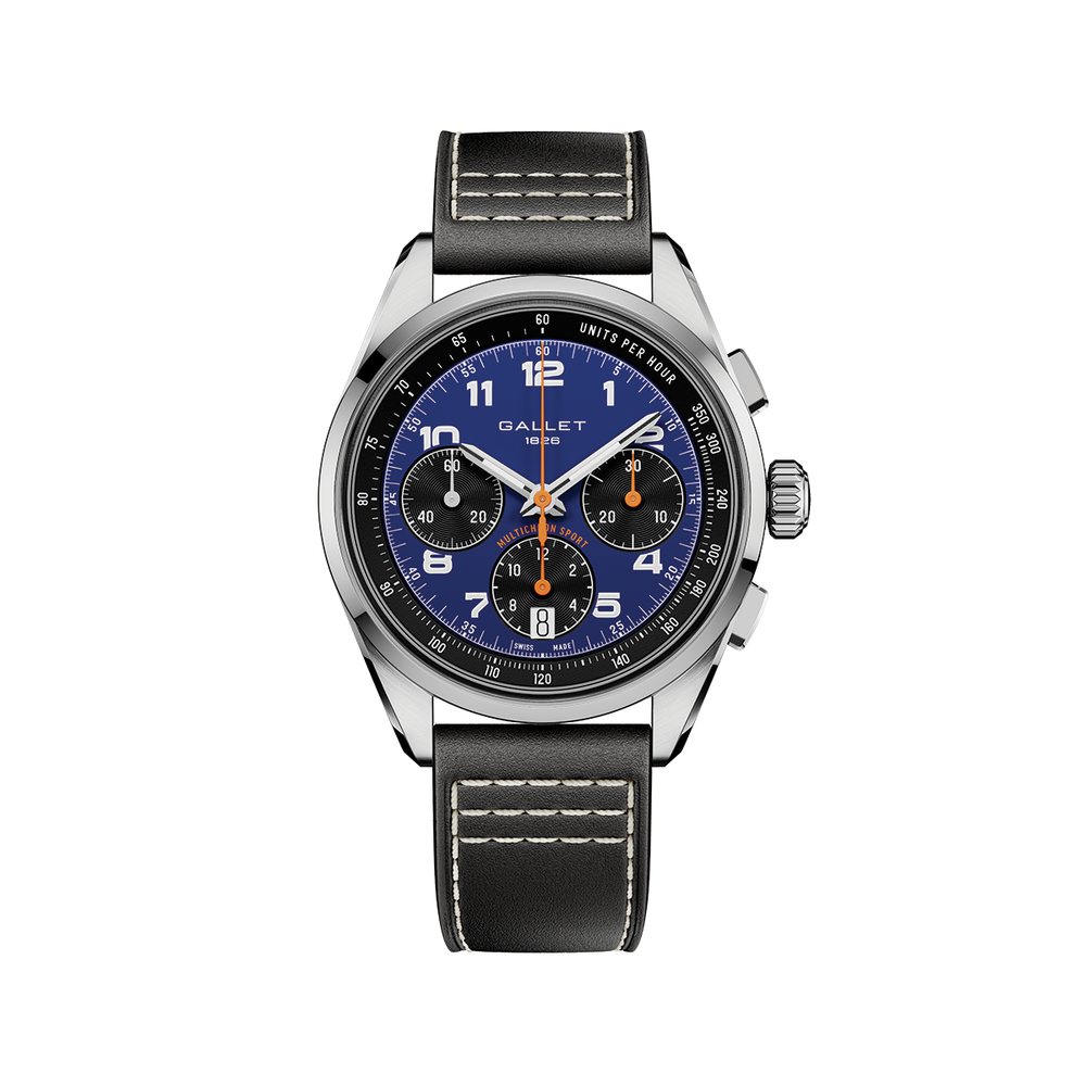 Multichron Sport Chronograph 41mm - Blue on Leather Strap