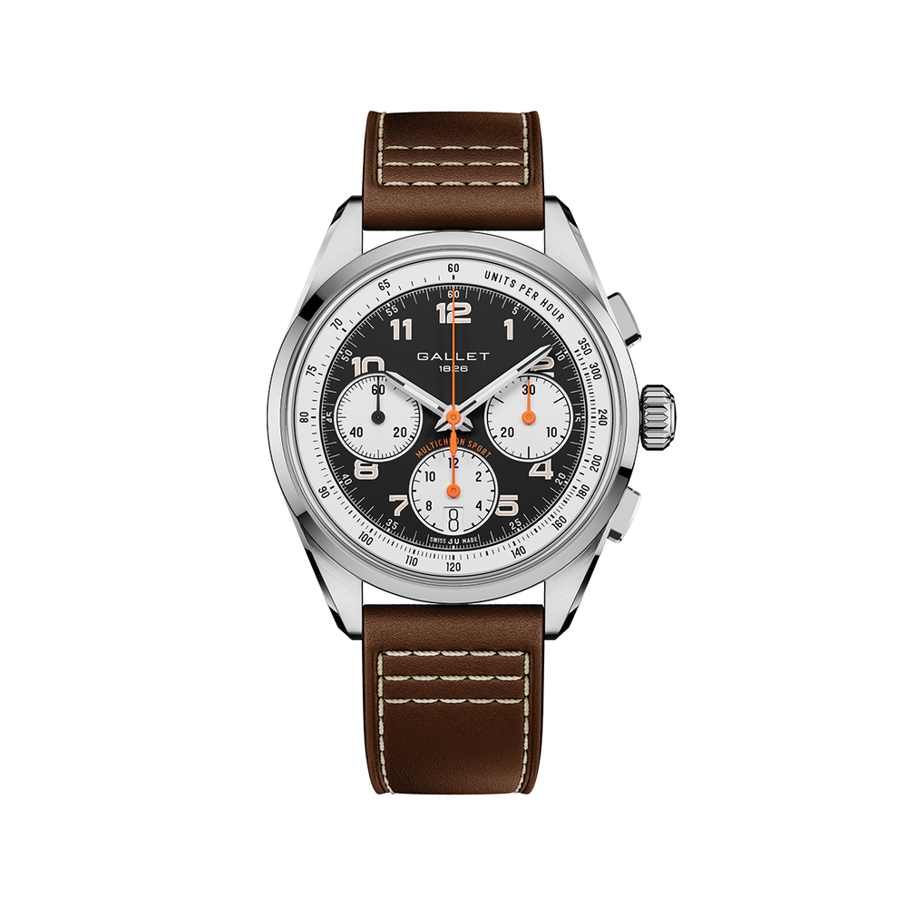 Multichron Sport Chronograph 41mm - Black on Leather Strap