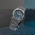 Aikon Automatic Skeleton 39mm - Blue on Bracelet