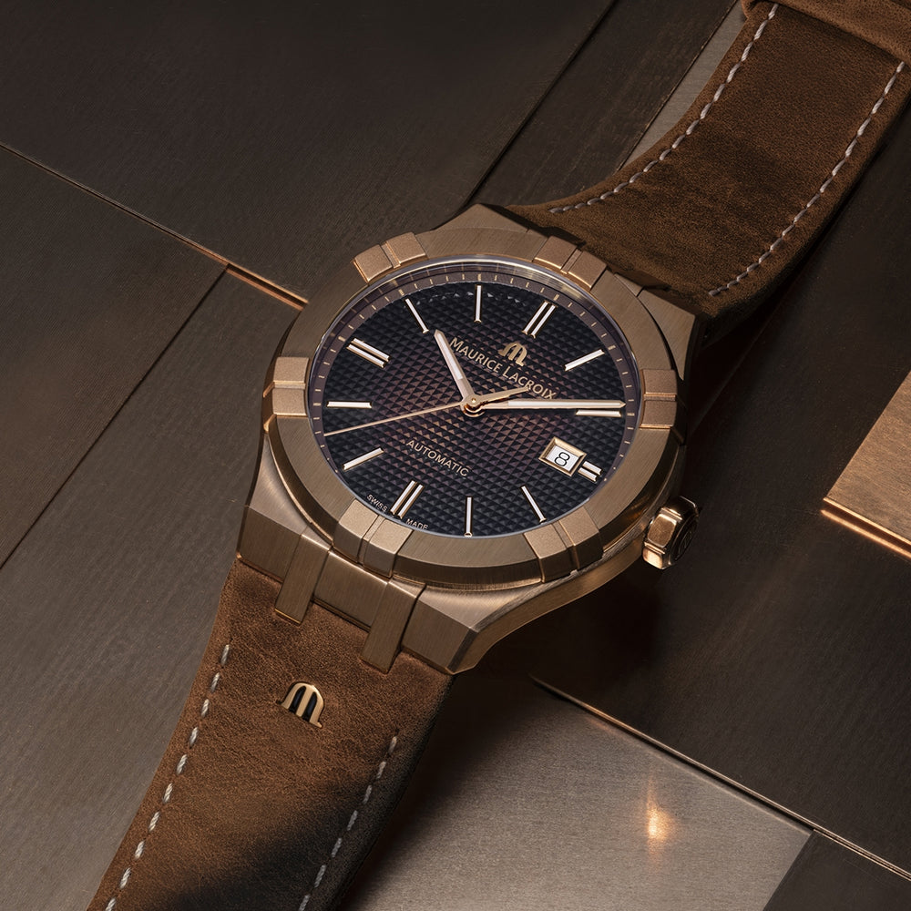 Aikon Automatic Bronze Limited Edition 42mm - Brown on Leather Strap