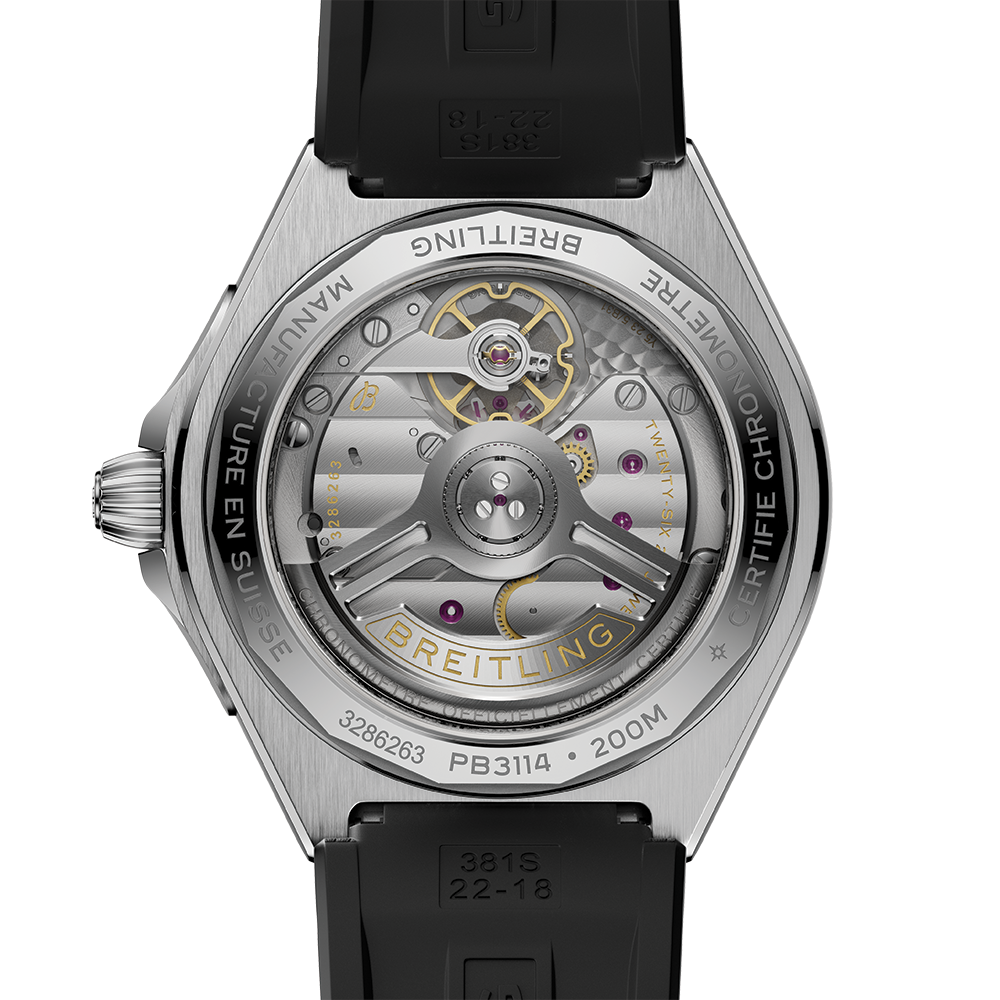Chronomat B31 Automatic 40mm - Light Blue, Platinum Bezel on Rubber Strap