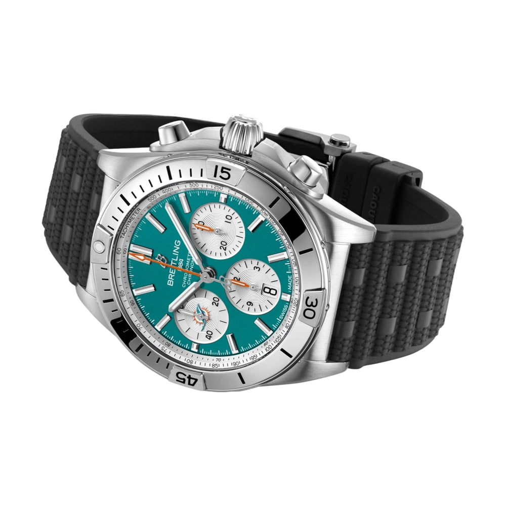 Chronomat B01 NFL Miami Dolphins Limited Edition, 42mm on Rubber Strap