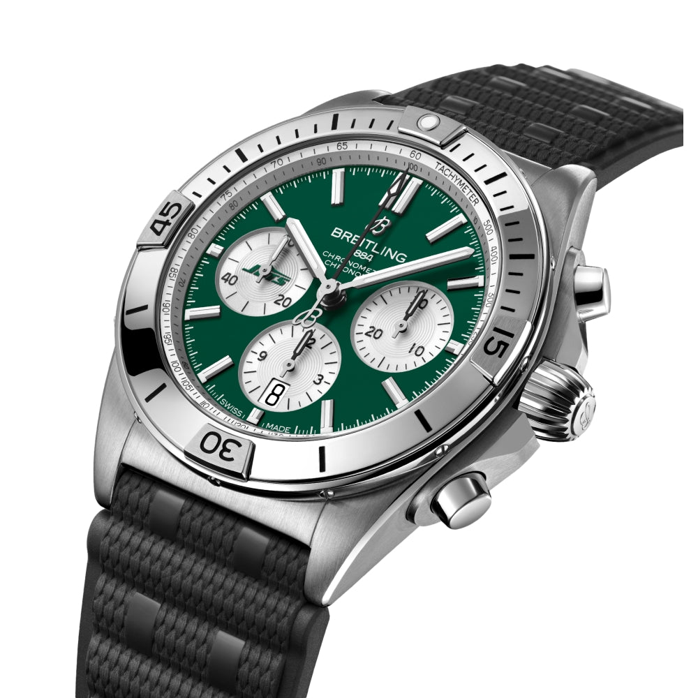 Chronomat B01 NFL New York Jets Limited Edition, 42mm on Rubber Strap