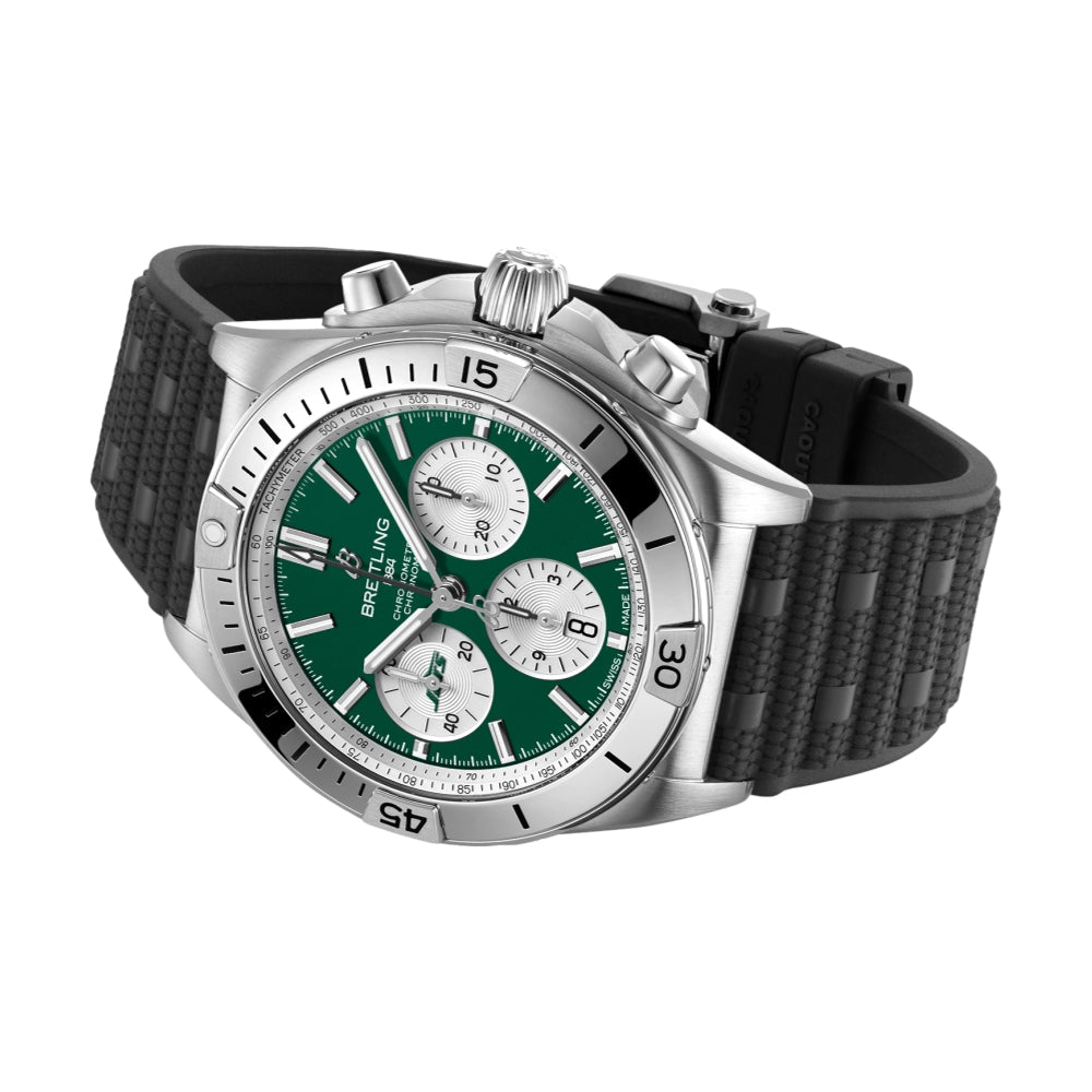 Chronomat B01 NFL New York Jets Limited Edition, 42mm on Rubber Strap