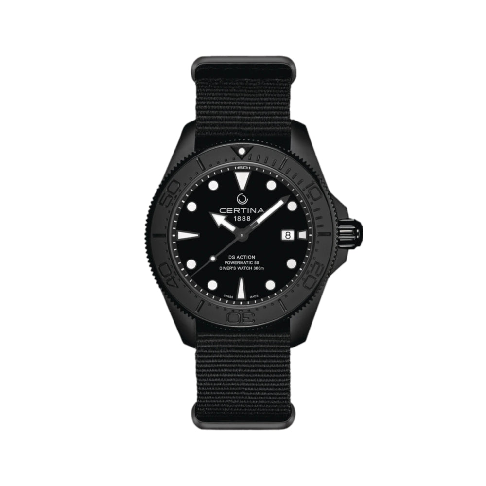 DS Action Diver 43mm Powermatic 80 Black PVD