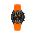 DS Action Chrono Quartz 42mm - Black, Orange Accents on Rubber Strap