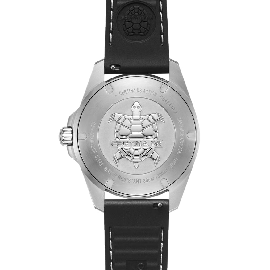 DS Action 40mm - Black on Rubber Strap